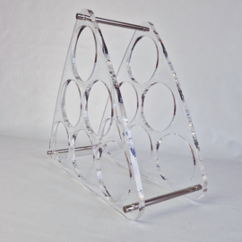 Jaren 80 plexiglas wijnrek