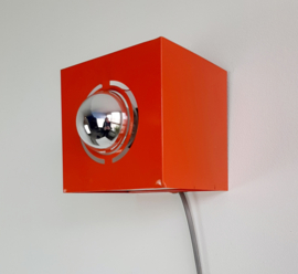 Vintage wandlamp van Philips | Jaren 70 kubus lamp | Oranje
