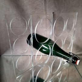 Jaren 80 plexiglas wijnrek