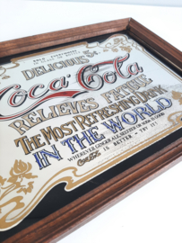 Vintage spiegel Coca Cola | Reclamebord | Art Nouveau stijl