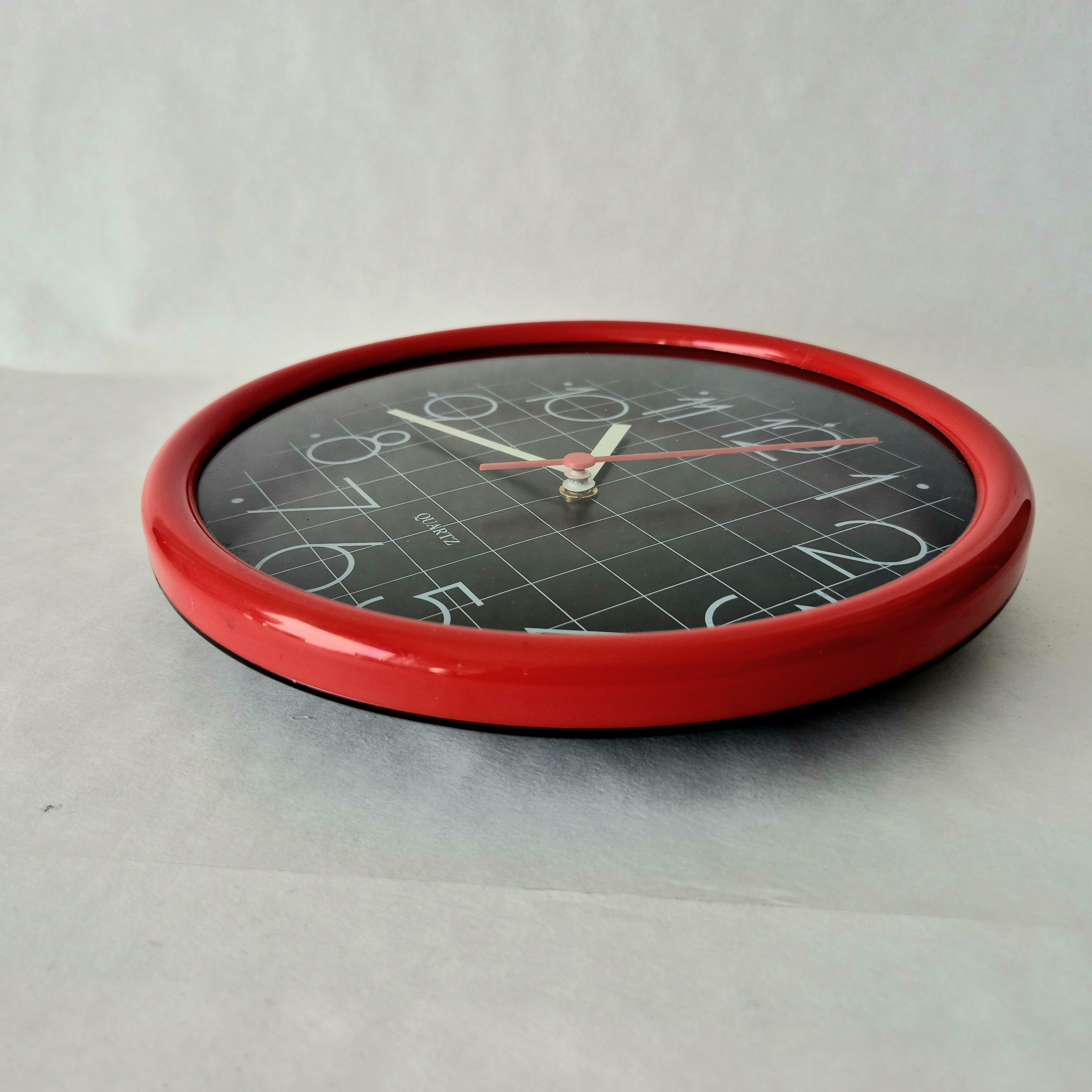 Memphis stijl wandklok | Vintage klok jaren 80 | Quartz wandklok