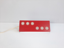 Vintage wandlamp | leeslamp rood met kunststof inzetstukjes | Jaren 80