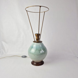 MCM tafellamp | Vintage keramische lamp met druipglazuur