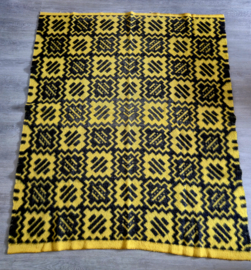 Jaren 60 wollen deken | Vintage deken met grafisch patroon | 100% zuiver wol | MCM deken