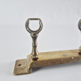 Set Antiek Messing Keukengerei met Wandrek