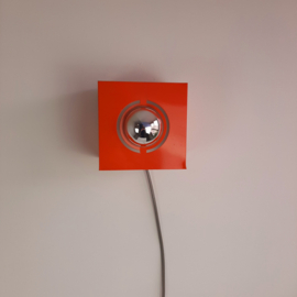 Vintage wandlamp van Philips | Jaren 70 kubus lamp | Oranje
