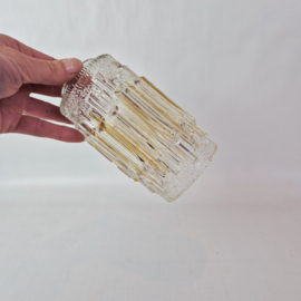 Vintage glazen lampenkap van helder glas met amber