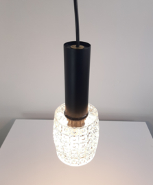 Set van 2 vintage hanglampen met glazen lampenkap, 60s design