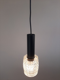 Set van 2 vintage hanglampen met glazen lampenkap, 60s design