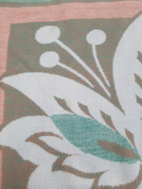 Vintage jaren 60 deken, wollen deken in pastelkleuren