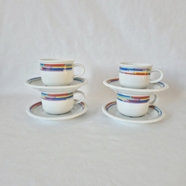 Set van 4 Arzberg Daily Rainbow kop met schotel