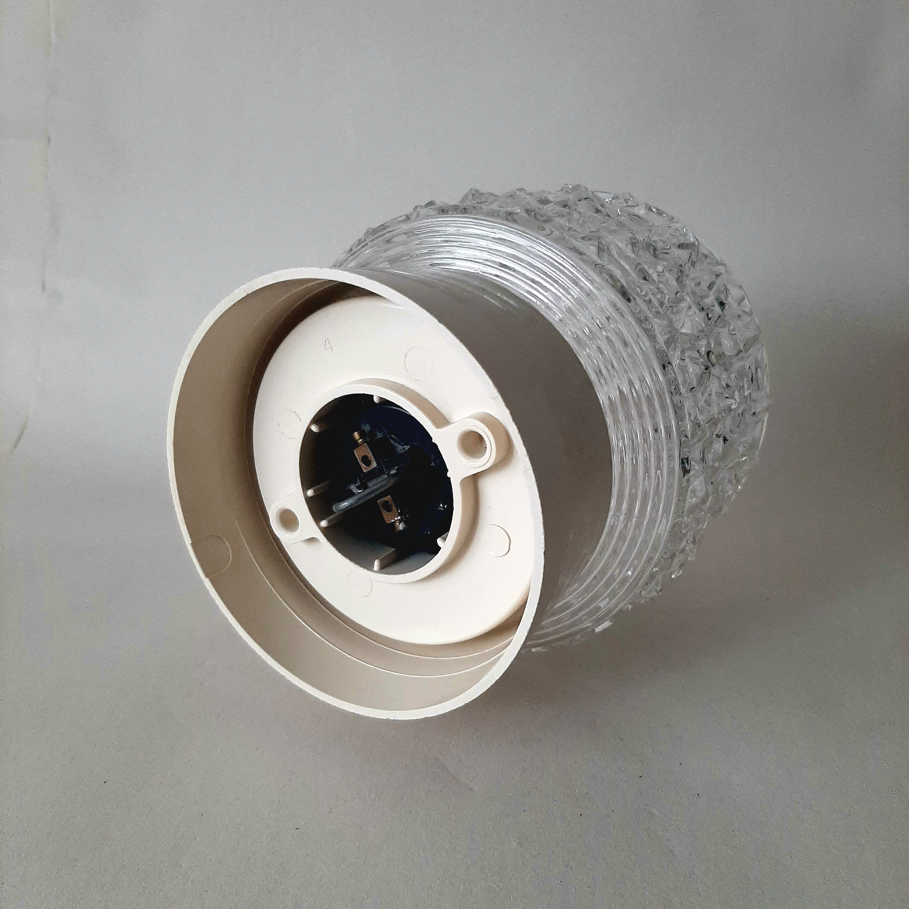 Vintage plafonniere | Jaren 60 plafondlamp | Schroefbol 'Kristal' bakeliet