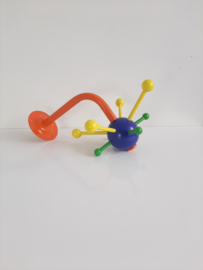 Vintage houten, kleurrijke Sputnik wandkapstok, Ikea