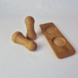 Vintage houten Peper- en zoutvaatje