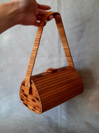 Vintage bamboe tas | Tas uit de jaren 60/70 | Houten tas