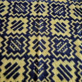 Jaren 60 wollen deken | Vintage deken met grafisch patroon | 100% zuiver wol | MCM deken