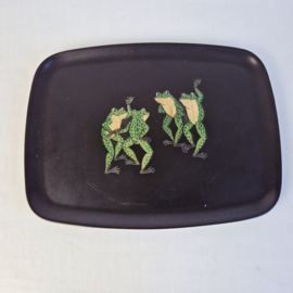 Vintage Couroc of Monterey "Dancing Frogs" dienblad
