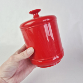 3x Vintage EMSA rode voorraadpotten