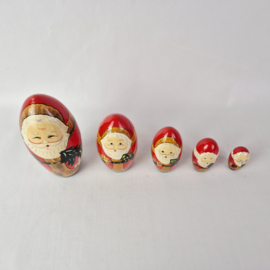 Vintage kerst matroesjka | Matroesjka kerstman
