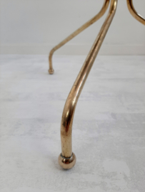 Vintage messing koperen bijzettafel | Jaren 60 tafeltje | Hoge bijzettafel met formica