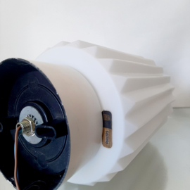 Plafondlamp Philips, plissé glas, in de stijl van Louis Kalff