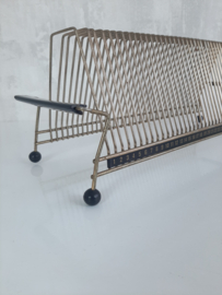 Jaren 70 LP rek, vintage standaard met 40 sleuven, platenrek