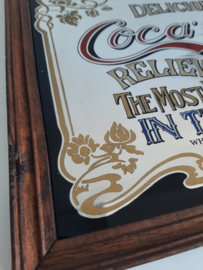 Vintage spiegel Coca Cola | Reclamebord | Art Nouveau stijl