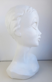 Vintage mannequin buste Twiggy | Witte Twiggy mannequin display