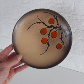 Vintage jaren 60 bordje met plant decor