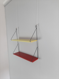 Jaren 60 Pilastro wandrek met 2 planken