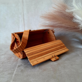 Vintage bamboe tas | Tas uit de jaren 60/70 | Houten tas