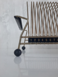 Jaren 70 LP rek, vintage standaard met 40 sleuven, platenrek