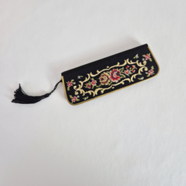 Vintage Petit Point etui met spiegel en kam