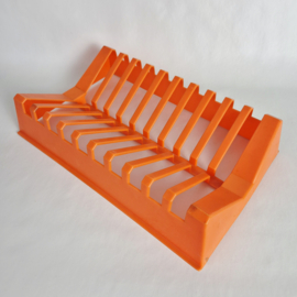 Vintage kunststof bordenrek oranje