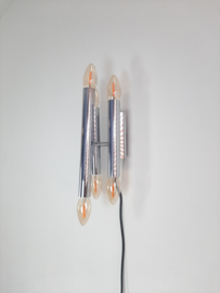 Wandlamp in de stijl van Gaetano Sciolari, Wandlamp chroom met 6 lichtpunten