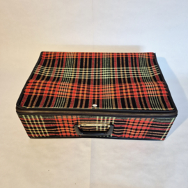 Vintage opvouwbare koffer | Rood geruit retro design