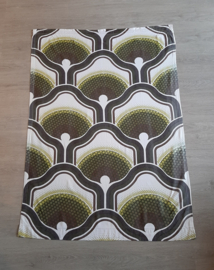 Vintage gordijnen, jaren 70 raambekleding groen