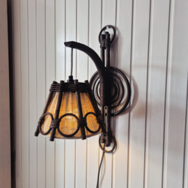 Vintage Rotan Wandlamp