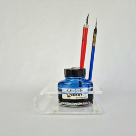 Vintage Fles Parker Quink Vulpeninkt in Acryl Houder