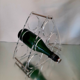 Jaren 80 plexiglas wijnrek