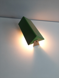 Vintage wandlamp | leeslamp groen met goud | Industrieel