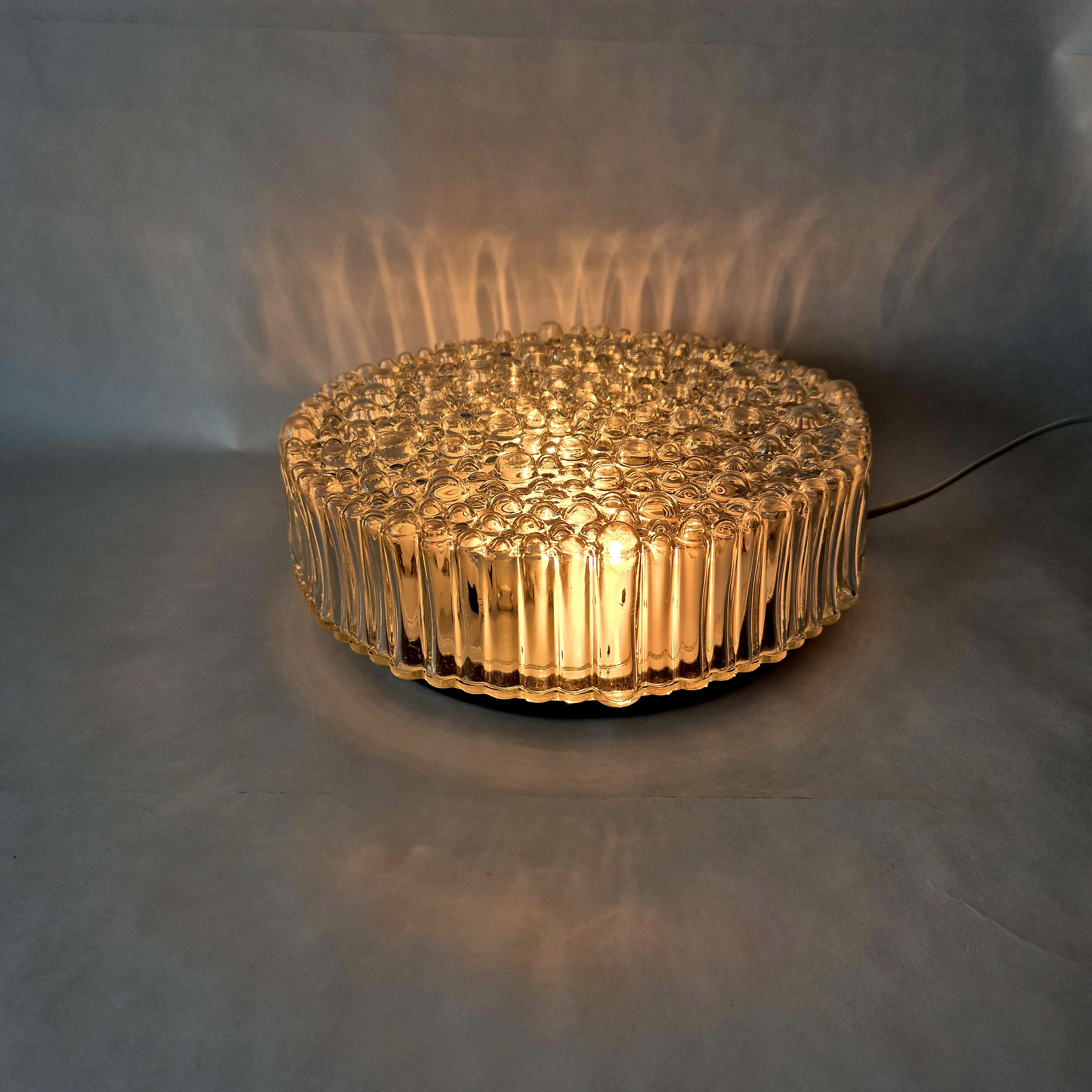 Hustadt Leuchten plafondlamp uit de jaren 60  | Bubbelglas
