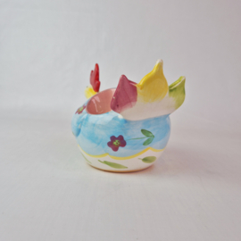 l. Dake en Zn. Eiercabaret in de vorm van een haan