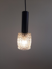 Set van 2 vintage hanglampen met glazen lampenkap, 60s design