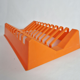 Vintage kunststof bordenrek oranje