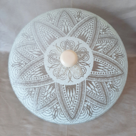Jaren 60 plafondlamp | Grote glazen plafondlamp van bewerkt glas | Vintage lamp
