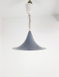 Vintage jaren 70 hanglamp heksenhoed grijs