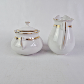 Bohemia porseleinen suikerpot en melkkan