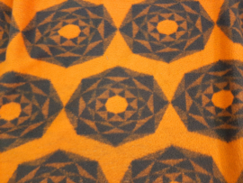 Vintage jaren 70 deken | Dralon deken | bruin/oranje | Bloem decor