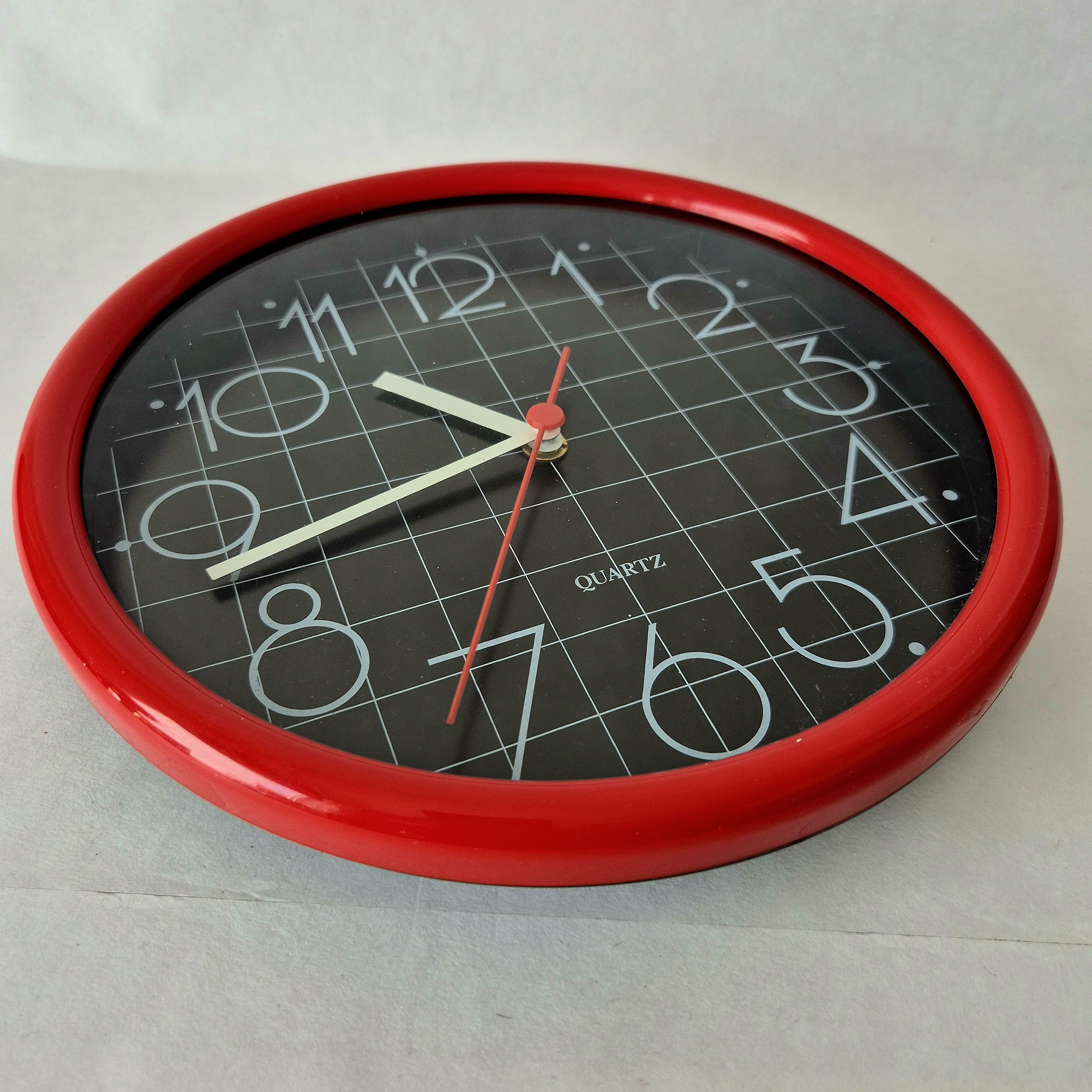 Memphis stijl wandklok | Vintage klok jaren 80 | Quartz wandklok